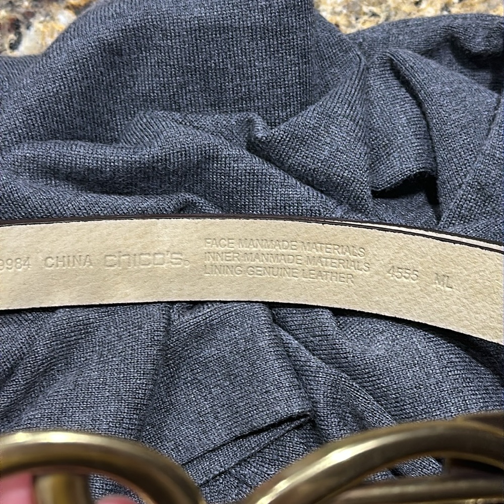 Chicos adjustable brown belt with aged bronze buckle, size M/L - Picture 2 of 5